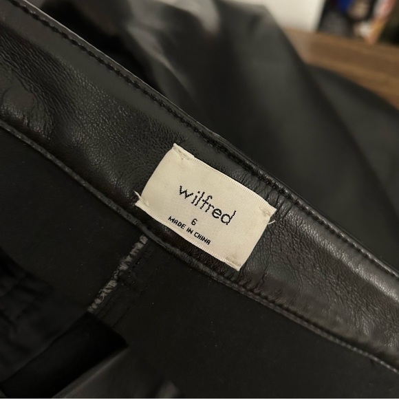 wilfred Women's Black faux Leather Pants 6 - Picture 6 of 12
